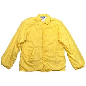 Vintage Rainbow Sportswear Yellow Coach Jacket Lined Snap Front - S
